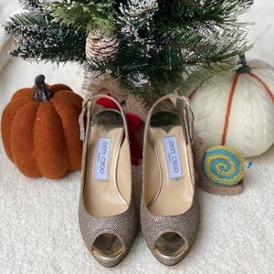 Jimmy Choo Nova Slingback in Champagne Glitter